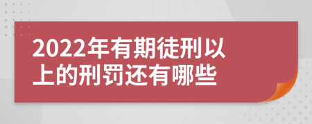 2022年有期徒刑以上的刑罚还有哪些