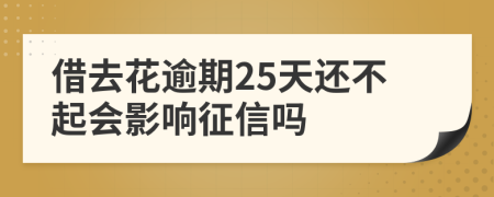 借去花逾期25天还不起会影响征信吗