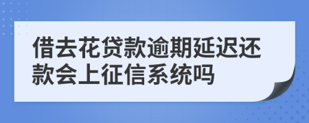 借去花贷款逾期延迟还款会上征信系统吗