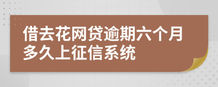 借去花网贷逾期六个月多久上征信系统