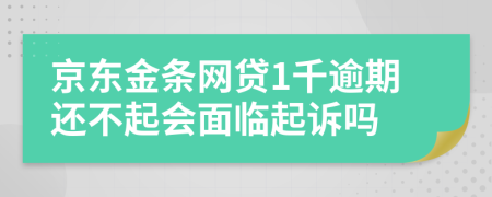 京东金条网贷1千逾期还不起会面临起诉吗