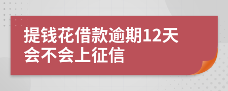 提钱花借款逾期12天会不会上征信