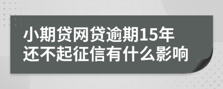 小期贷网贷逾期15年还不起征信有什么影响