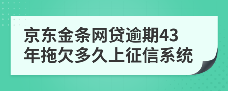 京东金条网贷逾期43年拖欠多久上征信系统