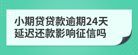 小期贷贷款逾期24天延迟还款影响征信吗