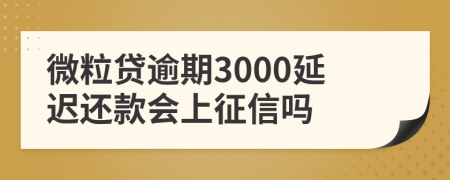 微粒贷逾期3000延迟还款会上征信吗