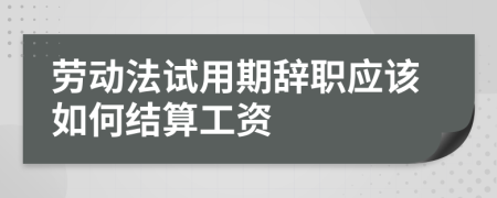 劳动法试用期辞职应该如何结算工资