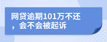 网贷逾期101万不还，会不会被起诉