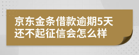 京东金条借款逾期5天还不起征信会怎么样