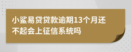 小鲨易贷贷款逾期13个月还不起会上征信系统吗