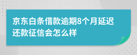 京东白条借款逾期8个月延迟还款征信会怎么样