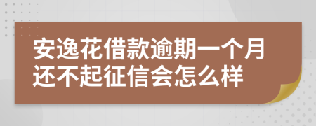 安逸花借款逾期一个月还不起征信会怎么样