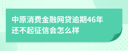 中原消费金融网贷逾期46年还不起征信会怎么样