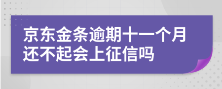 京东金条逾期十一个月还不起会上征信吗