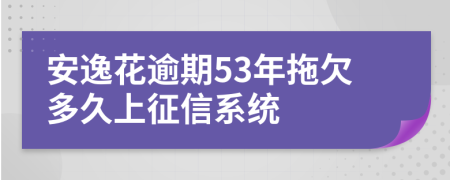 安逸花逾期53年拖欠多久上征信系统