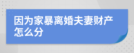 因为家暴离婚夫妻财产怎么分