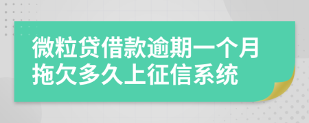 微粒贷借款逾期一个月拖欠多久上征信系统