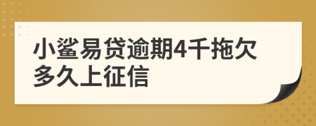 小鲨易贷逾期4千拖欠多久上征信