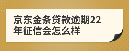 京东金条贷款逾期22年征信会怎么样