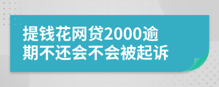 提钱花网贷2000逾期不还会不会被起诉