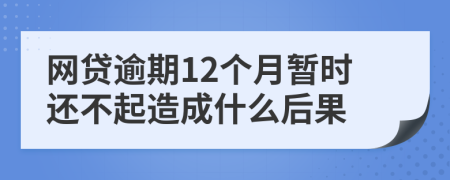 网贷逾期12个月暂时还不起造成什么后果