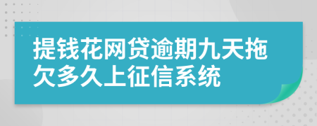 提钱花网贷逾期九天拖欠多久上征信系统