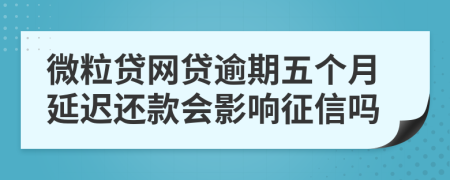 微粒贷网贷逾期五个月延迟还款会影响征信吗
