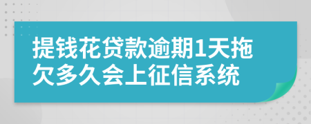 提钱花贷款逾期1天拖欠多久会上征信系统