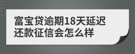 富宝贷逾期18天延迟还款征信会怎么样