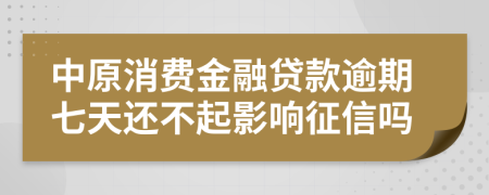 中原消费金融贷款逾期七天还不起影响征信吗