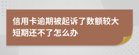 信用卡逾期被起诉了数额较大短期还不了怎么办