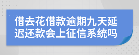 借去花借款逾期九天延迟还款会上征信系统吗