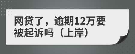 网贷了，逾期12万要被起诉吗（上岸）