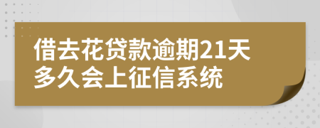 借去花贷款逾期21天多久会上征信系统