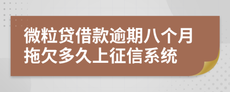 微粒贷借款逾期八个月拖欠多久上征信系统