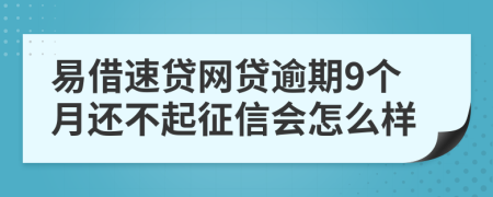 易借速贷网贷逾期9个月还不起征信会怎么样