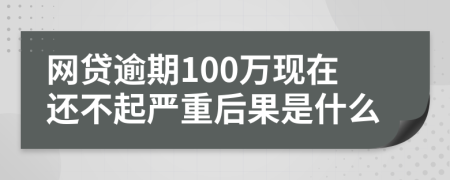 网贷逾期100万现在还不起严重后果是什么