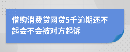 借购消费贷网贷5千逾期还不起会不会被对方起诉