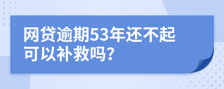 网贷逾期53年还不起可以补救吗？