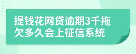 提钱花网贷逾期3千拖欠多久会上征信系统