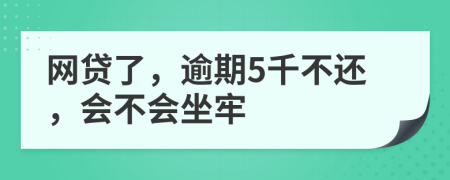 网贷了，逾期5千不还，会不会坐牢