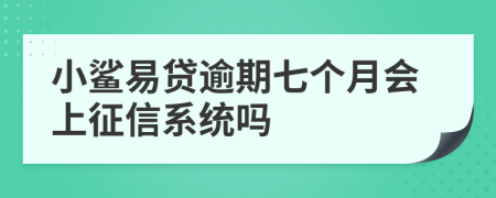 小鲨易贷逾期七个月会上征信系统吗