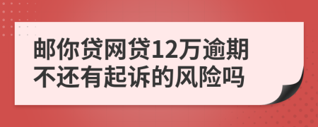 邮你贷网贷12万逾期不还有起诉的风险吗
