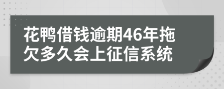 花鸭借钱逾期46年拖欠多久会上征信系统