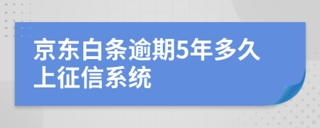 京东白条逾期5年多久上征信系统