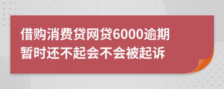 借购消费贷网贷6000逾期暂时还不起会不会被起诉