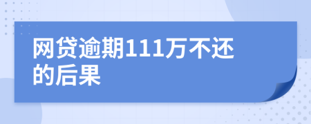 网贷逾期111万不还的后果