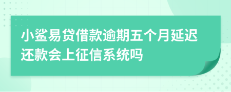 小鲨易贷借款逾期五个月延迟还款会上征信系统吗