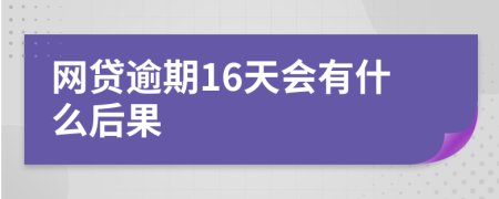 网贷逾期16天会有什么后果