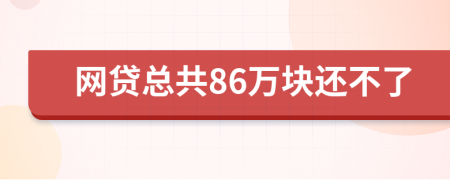 网贷总共86万块还不了